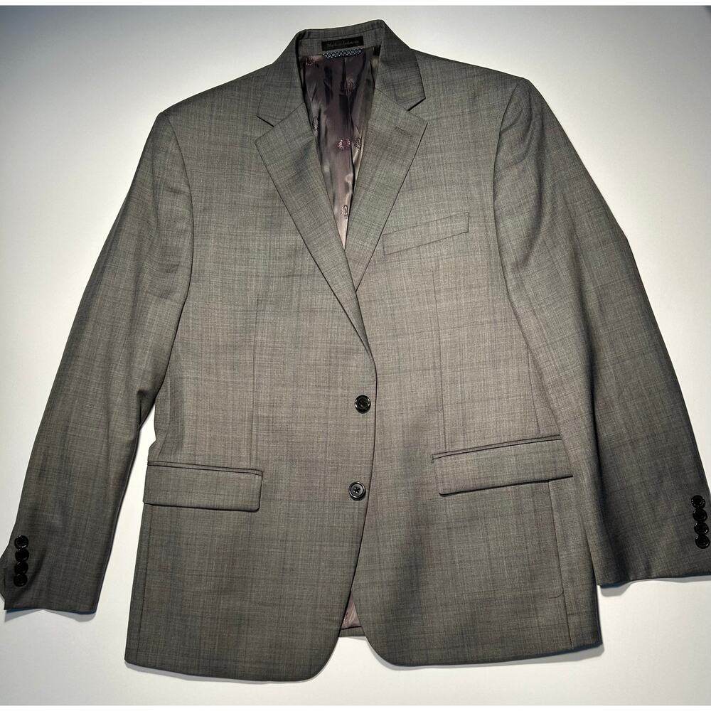 Lauren Ralph Lauren Men’s 42R Gray Wool Blend Suit Windowpane Check 36x30 - Picture 3 of 10
